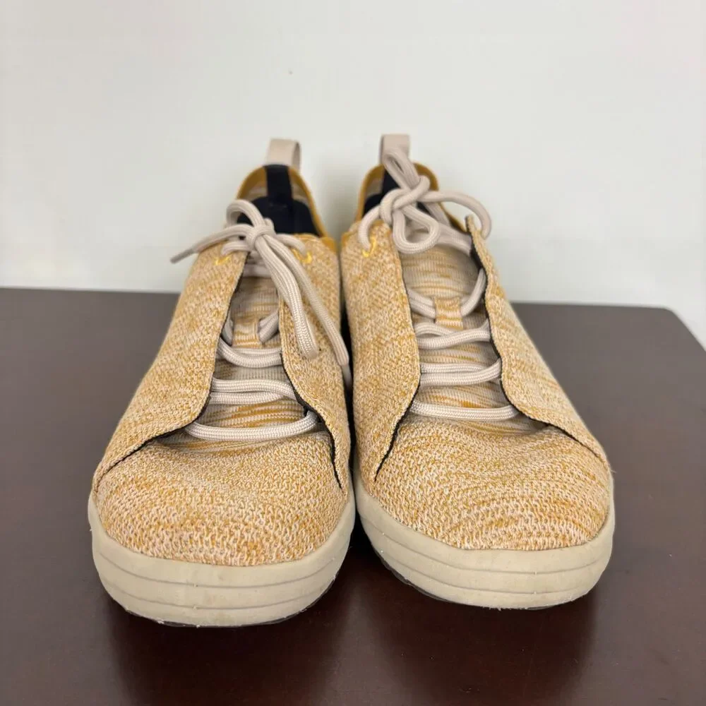 Merrell Gridway Moccasin Textile Knit Vibram Sneaker Yellow Gold Women's 8.5